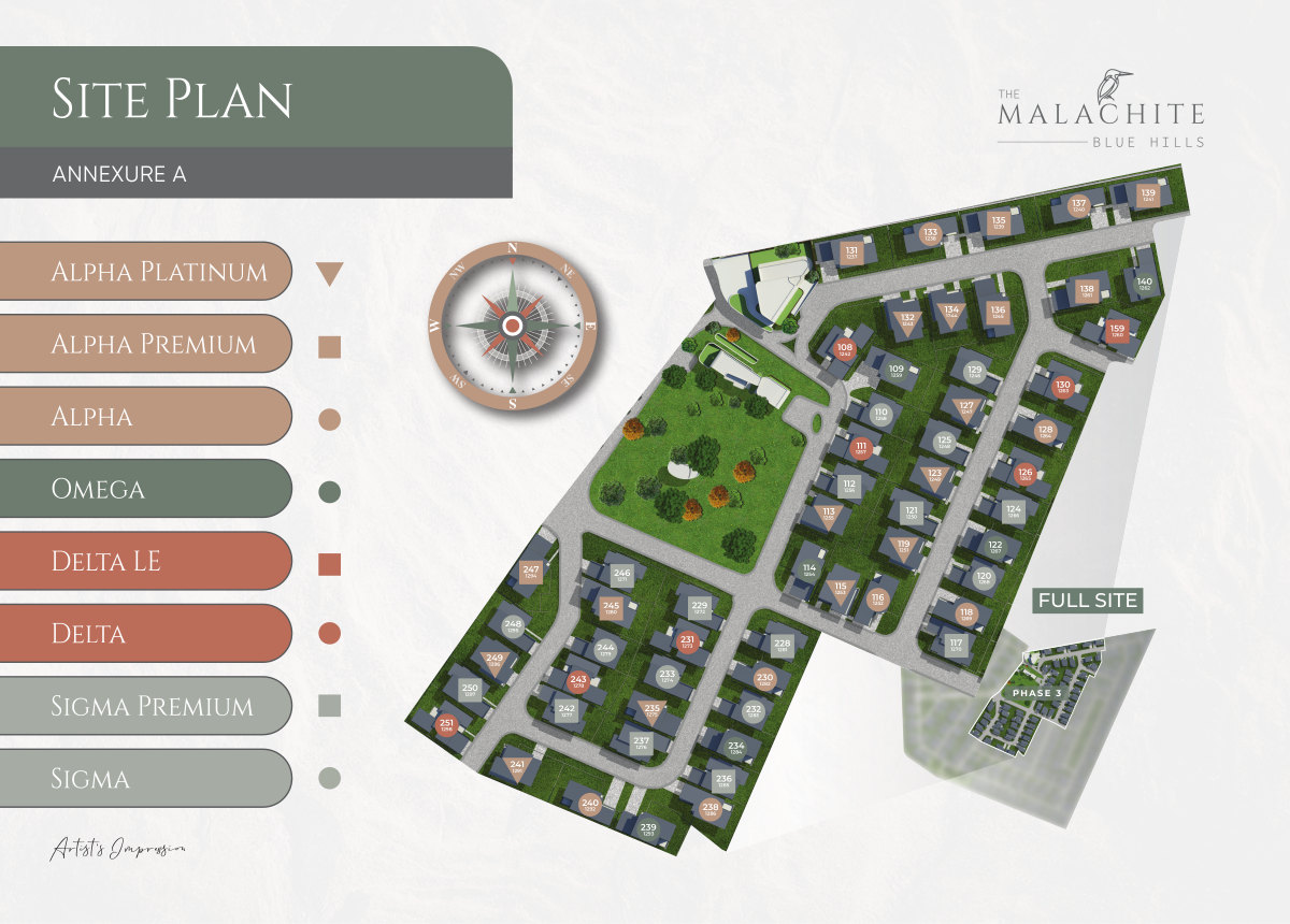 The Malachite Phase 3 home site plan, Blue Hills